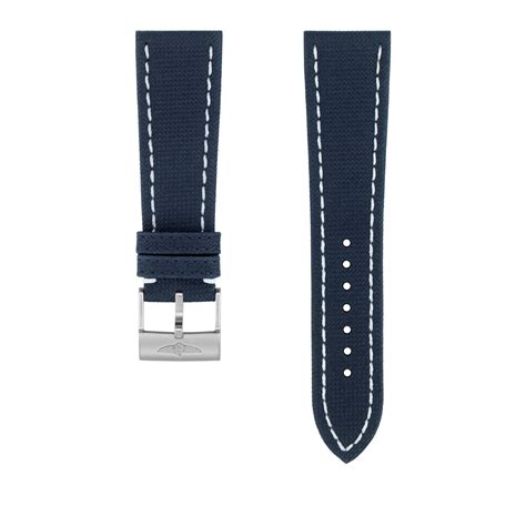 breitling 637|Blue military calfskin leather strap .